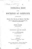A Systematical Digest of the Doctrines of Confucius 封面