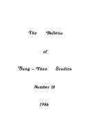 Bulletin of Sung and Yüan Studies 封面