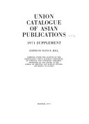 Union Catalogue of Asian Publications, 1965-1970 封面