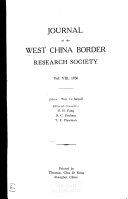 Journal of the West China Border Research Society 封面