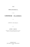 The Prologomena to the Chinese Classics of Confucius and Mencius 封面