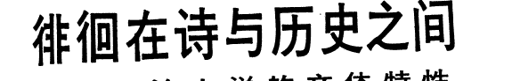 徘徊在诗与历史之间 封面