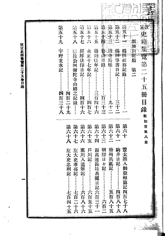 改定史籍集覧 封面