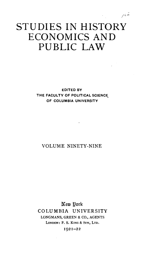 Columbia University Studies in the Social Sciences 封面