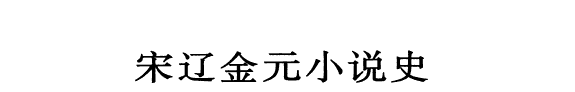 宋辽金元小说史 封面