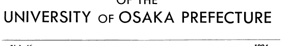Bulletin of the University of Osaka Prefecture 封面