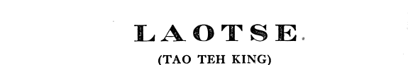 Laotse (Tao Teh King) 封面