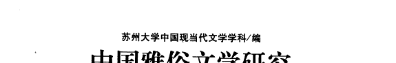 中国雅俗文学研究 封面